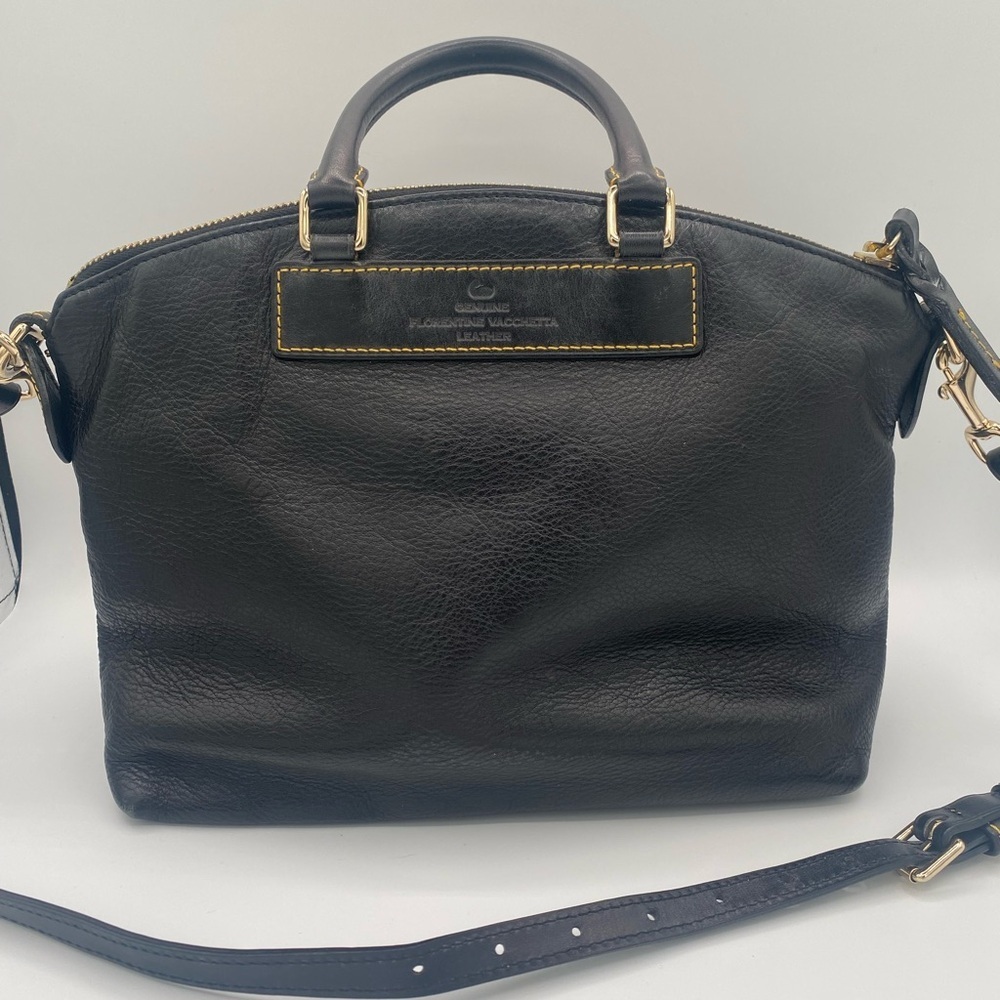 Dooney & Bourke Black Leather Florentine Vachetta Satchel - Picture 3 of 12